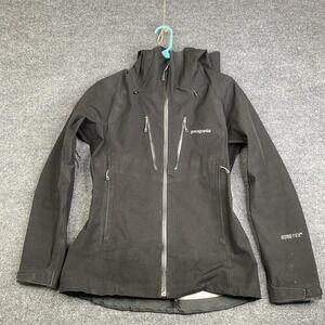 Patagonia Jacket Womens Small Black GORE-TEX Hooded Ski Shell RECCO 83407